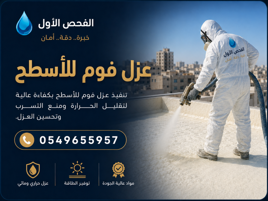 عزل فوم لسطح بمدينة الرياض